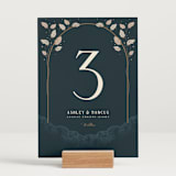 "Deco Garden" - Table Numbers in Dusk by GeekInk Design - Displayed (stand not included)