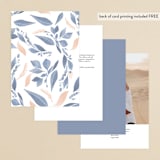 "Cascading Floral" - Table Numbers in Lagoon by Corinne Malesic - Back of Card Options