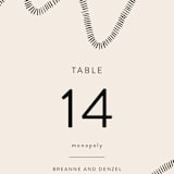 "Wavy" - Table Numbers in Jet by Jen Owens - Detail