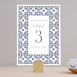 "watercolor tile" - Table Numbers in Cobalt by Katharine Watson - Front