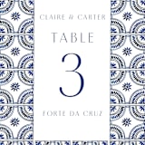 "watercolor tile" - Table Numbers in Cobalt by Katharine Watson - Detail