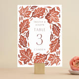 "Watercolor Fallen Leaves" - Table Numbers in Copper by Katharine Watson - Front