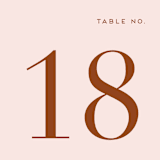 "Mod Initials" - Table Numbers in Rust by Genna Blackburn - Detail
