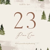 "Into the Forest" - Table Numbers in Cream by Alethea and Ruth - Detail