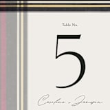 "Holiday Tartan" - Table Numbers in Cranberry by Erin Deegan - Detail