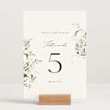 "Fleur" - Table Numbers in Lily by Everett Paper Goods - Displayed (stand not included)