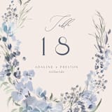 "Wildflower Wreath" - Table Numbers in Sky by Grace Kreinbrink - Detail