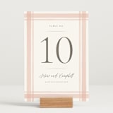 "Summer Garden" - Table Numbers in Garden Rose by Wildfield Paper Co - Displayed (stand not included)