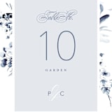 "Love Story" - Table Numbers in Indigo by Leah Bisch - Detail