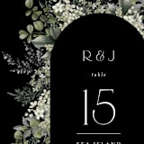 "A Wedding in the Garden" - Table Numbers in Charcoal by Chris Griffith - Detail