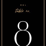 "love love love" - Table Numbers in Onyx by Robert and Stella - Detail