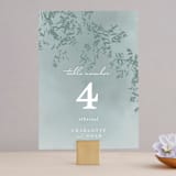 "Cascading Vine" - Table Numbers in Mist by Design Lotus - Front