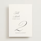 "When I Fall In Love" - Table Numbers in Snow Bright by Design Lotus - Front
