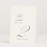 "When I Fall In Love" - Table Numbers in Snow Bright by Design Lotus - Folded