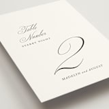 "When I Fall In Love" - Table Numbers in Snow Bright by Design Lotus - Detail