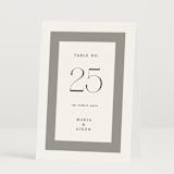 "Portrait" - Table Numbers in Platinum by Heather Schertzer - Folded