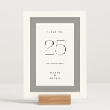 "Portrait" - Table Numbers in Platinum by Heather Schertzer - Displayed (stand not included)