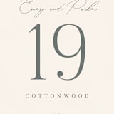 "Lakefront" - Table Numbers in Natural by Robert and Stella - Detail