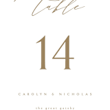 "Napa" - Table Numbers in Golden by Kelly Schmidt - Detail