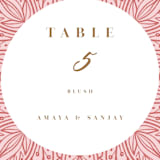 "AMAYA" - Table Numbers in Blush by Kanika Mathur - Detail