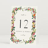 "Secret Garden" - Table Numbers in Daisy by Susan Moyal - Folded