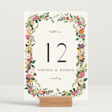 "Secret Garden" - Table Numbers in Daisy by Susan Moyal - Displayed (stand not included)