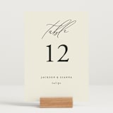 "Love and Faith" - Table Numbers in Vanilla by Louise Kay - Displayed (stand not included)