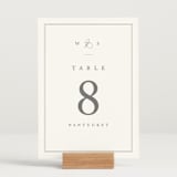 "Crawford" - Table Numbers in Ivory by Amy Kross - Displayed (stand not included)
