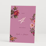 "Indian floral chintz lush" - Table Numbers in Ivory by Caroline Bonne Muller - Folded