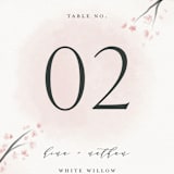 "Cherry Blossoms" - Table Numbers in Cherry Blossom by Stephanie Hawkes - Detail