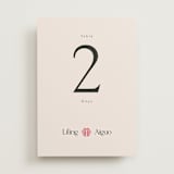 "Happy in Love" - Table Numbers in Cream by Inkblot Design - Front