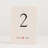 "Happy in Love" - Table Numbers in Cream by Inkblot Design - Folded