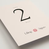 "Happy in Love" - Table Numbers in Cream by Inkblot Design - Detail