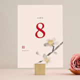 "Ink Blossoms" - Table Numbers in Red Tone by Ani Somi - Front