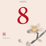 "Ink Blossoms" - Table Numbers in Red Tone by Ani Somi - Detail