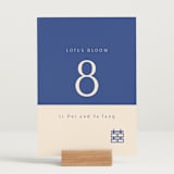 "two toned" - Table Numbers in Marseille Bleu by Deborah Chou - Displayed (stand not included)
