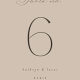"Formal Elegance" - Table Numbers in Latte by Morgan Kendall - Detail