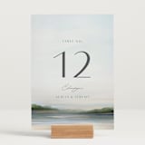 "Calm Water" - Table Numbers in Sky by Nicole Walsh - Displayed (stand not included)