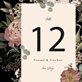 "Peonies & Sage" - Table Numbers in Fawn by Susan Moyal - Detail