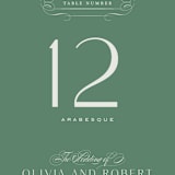 "Chantilly" - Table Numbers in Emerald by Kimberly Morgan - Detail