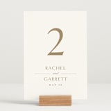 "Soft Sprigs" - Table Numbers in Champagne by Jennifer Postorino - Displayed (stand not included)