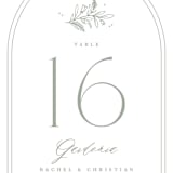 "Simple Crest" - Table Numbers in Sage by Kristen Smith - Detail