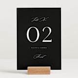 "Photographie" - Table Numbers in Noir by Christie Garcia - Displayed (stand not included)