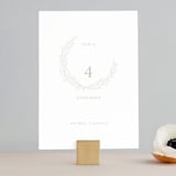 "leafy wreath" - Table Numbers in Taupe by Ghazal Ali - Front