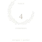 "leafy wreath" - Table Numbers in Taupe by Ghazal Ali - Detail