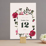 "Rose Garden" - Table Numbers in Magenta by Leah Bisch - Front