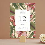 "Tropical Flowers" - Table Numbers in Sunrise by Jennifer Holbrook - Front