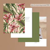 "Tropical Flowers" - Table Numbers in Sunrise by Jennifer Holbrook - Back of Card Options