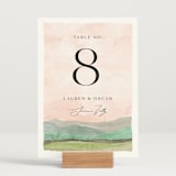 "Countryside" - Table Numbers in Northern by Pixel and Hank - Displayed (stand not included)
