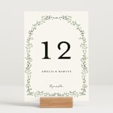 "Monogramed Arch" - Table Numbers in Mojito by Susan Moyal - Displayed (stand not included)